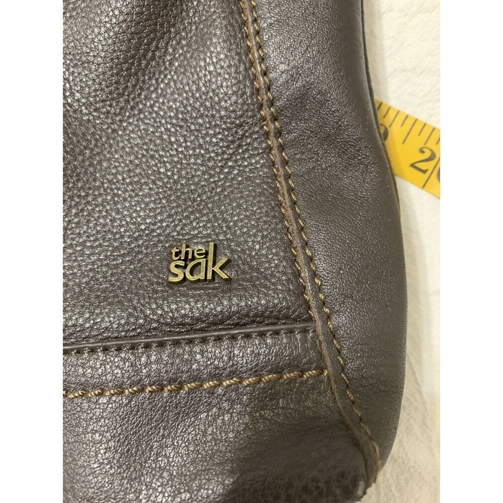 The Sak Lucia Dark Brown Pebbled Leather Crossbody Bag Adjustable Strap Pockets - Picture 12 of 12